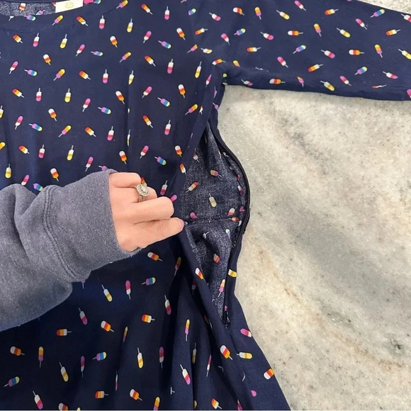 Neeru Kumar Navy With Colorful Popsicles Print Midi Dress Size Small - Picture 14 of 15